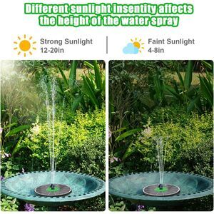 3.5W Solar Fountain Glass Floating 2200mAh Battery LED Bird Bath